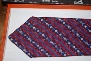 Hermes 100% silk made in france tie with ribbon and tie box - Picture 1 of 4