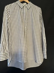 Blusa para mujer Tyler Boe talla mediana gris pálido, blanco y azul pálido manga larga - Imagen 1 de 4