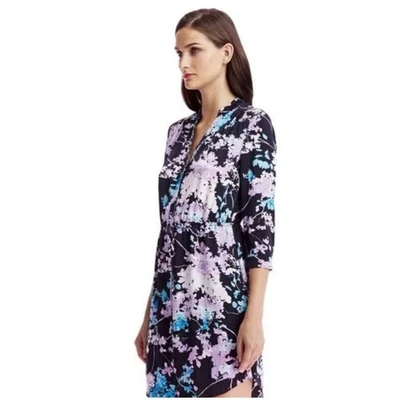 Vestido para mujer Diane Von Furstenberg talla 10 seda floral estampado Daze Sky Malva Foto 1 de 4