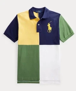 Polo Ralph Lauren Big Pony Cotton Mesh Polo Shirt Boys Size 5 Color block Preppy - Picture 1 of 5