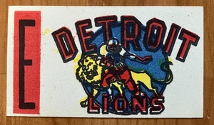1961 Topps Fútbol Flocado Pegatinas Inserciones Equipo Detroit Lions - Excelente-Como Nuevo - Imagen 1 de 1