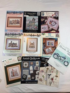 Lot of 10 Cross Stitch Guide Books Debbie Patrick Vintage Discontinue Amish HTF - Picture 1 of 19