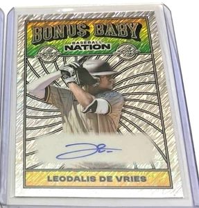 2025 Leaf Baseball Nation LEO DE VRIES Oakland A's Bonus Baby Autograph 2/15 - Picture 1 of 2