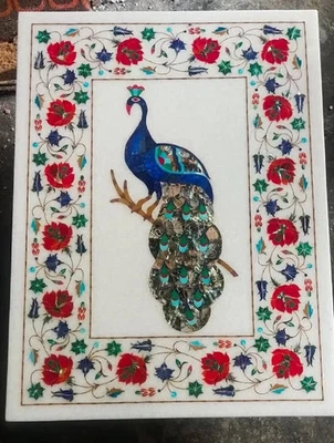 36x24  Marble Coffee Table Top Cum Wall Panel Semi Precious Peacock Inlay Stone - Image 1 of 4