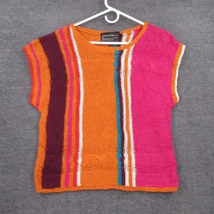 Suéter Vintage Carole Little Saint Tropez West Para Mujer M Lino Tejido a Mano Rayas - Imagen 1 de 8