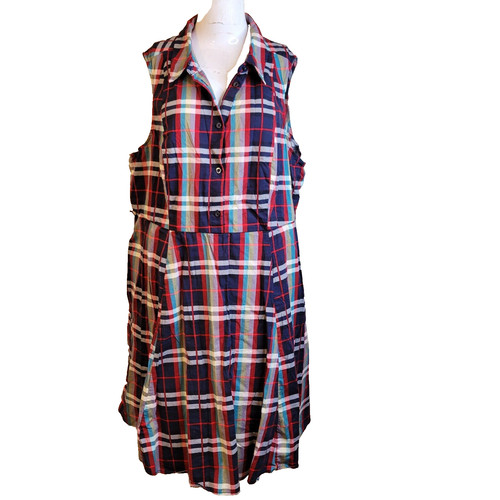 VETEMENTS Abito donna Torrid taglia 3 3X collo a quadri bottoni senza cintura scollo a V tasche plissettato