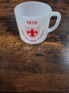 BSA Pfadfinder Tasse Wonderful World Scouting 1978 Central Ohio Council Fire King - Bild 1 von 7