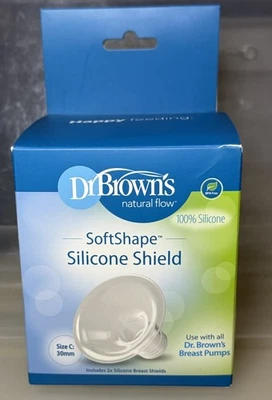Nuevo en caja. Escudos de silicona Dr. Brown's SoftShape tamaño C: paquete de 2 de 30 mm Foto 1 de 4