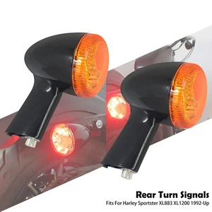 Rear Turn Signal LED Light Long Bracket Amber Lens For Harley Sportster XL 92-22 - Picture 1 of 19