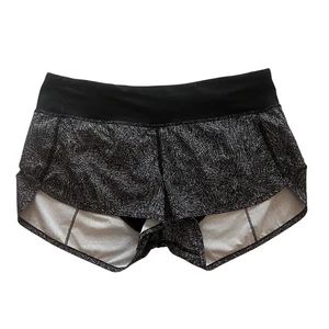 Lululemon Speed Up Shorts niedriger Bund 2,5" Schrittlänge schwarz weiß Damengröße 6 - Bild 1 von 9