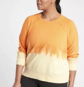 Athleta PLUS SZ 1X Sundown Dip Dye Sweatshirt Abyssinian Yellow Women's 1X - Picture 1 of 5
