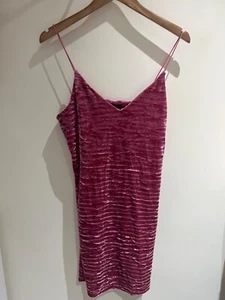 New Look Dress Size 12 Pink Velvet Sleeveless Slip Party Going Out Christmas - Picture 1 of 7