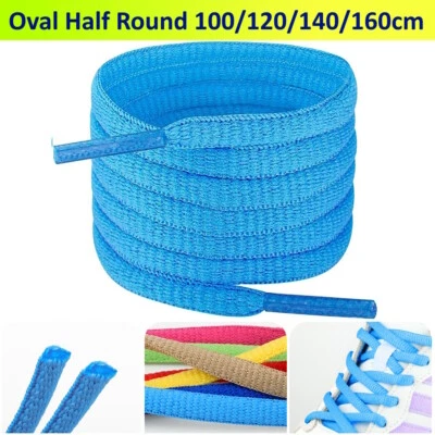 Cadarços ovais meio redondos 100/120/140/160 cm cadarços esportivos tênis de cordas - Imagem 1 de 4
