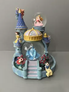 Disney Snow Globe Princess Castle Lights Up Musical Large Cinderella Ariel - Picture 1 of 17