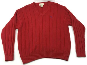 Eddie Bauer Men's Red Pullover Ribbed V- Neck Long Sleeve Sweater Size Large - Picture 1 of 9