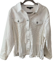baccini white denim jacket
