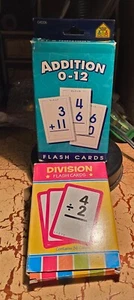School Zone: Addition 0-12 Flash Cards - *PLUS* Set of Division Flash Cards - Picture 1 of 3