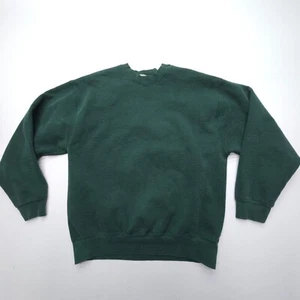 Vintage MunsingWear Sweatshirt Mens Large Green Blank USA Made Gym Classic Crew - Picture 1 of 9