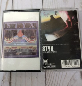 2 vintage Rock n Roll cassettes-STYX Cornerstone & Paradise theate Cassette Tape - Picture 1 of 3