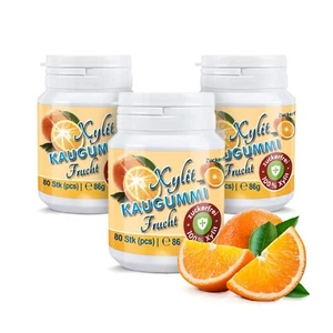 3 x Xylit Kaugummi FRUCHT - 100% Birkenzucker Xylit, BiGPack 80 Stk je Dose - Bild 1 von 7