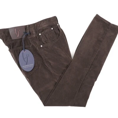 Pantalones de mezclilla Handpicked ajustados 'Milano' marrón chocolate terciopelo 5 bolsillos 32 nuevos con etiquetas Foto 1 de 4