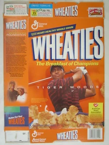 MT WHEATIES Cereal Box 2002 18oz TIGER WOODS [G7E9c] - Picture 1 of 2