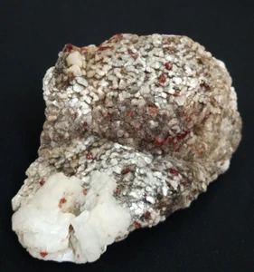 Spessertin Granat auf Glimmer mit Feldspat aus Gilgit, Baltistan, Pakistan. - Bild 1 von 6