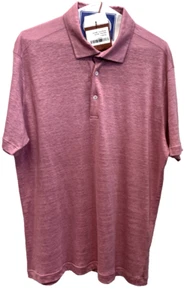 New Loro Piana Open-Collar Cotton Polo Shirt PINK Size LARGE - Picture 1 of 3