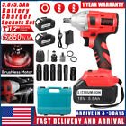 Cordless Electric Impact Wrench Gun 1/2'' High Power Driver With 2 Battery 18V