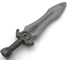 Lego New Pearl Dark Gray Minifigure Weapon Sword w/ Stud w/ Silver Blade Part