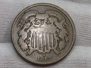 1867 2¢ Cent Piece. #17 - Picture 1 of 6