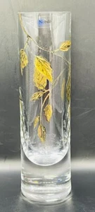 Nobile Bud Vase Gold Leaf Hand Painted Size 19.5cm x 5cm - Picture 1 of 9