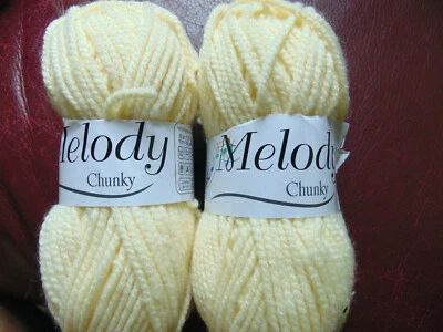 2 hilos acrílicos gruesos premium amarillo claro Melody 50 gr / 1,76 oz pavo NUEVO Foto 1 de 4