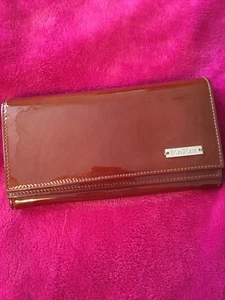 Max Mara Patent Leather Brown Wallet Portmone Authentic * - Picture 1 of 5