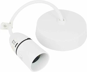 Ceiling Pendant Light Fitting Set with BC Lamp Holder Cable White - Picture 1 of 5