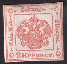 L & V Zeitungsstempelmarken 2 Kr. rot Mi.Nr. 2 ungebraucht Mi.Wert 250 € (1726)