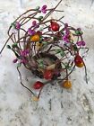 Rustic Multi Pip Berry Candle Ring 2" Opening Taper Votive Setting and Decor