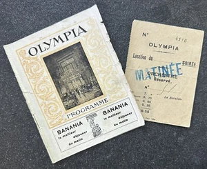 Programa 1919/Entrada para Show/Famoso L'Olympia, París/Soldado de Estados Unidos/Primera Guerra Mundial - Imagen 1 de 10