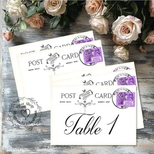 TARJETAS DE MESA DE BODA POSTALES VINTAGE GRANDES DOBLES o UNA CARA o SIGNO #203 - Imagen 1 de 9