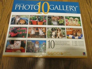 Galería de fotos Rompecabezas Juego de 10 Puzzles 5600 piezas nuevos sellados gatos perros - Imagen 1 de 9
