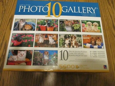 photo gallery Jigsaw Puzzles Set Of 10 Puzzles 5600 pieces new sealed  cats dogs - Image 1 of 4