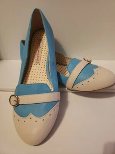 Womens BAIT But Another Innocent Tale Ballet Flats Shoes Blue w Buckle NWOT - Picture 1 of 10