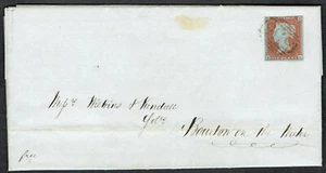 1851 1d Red Pl 104 KL Olive-Green 535 STOW on the WOLD Gloucestershire - Picture 1 of 3