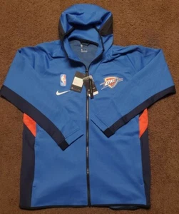 NIKE OKLAHOMA CITY THUNDER OKC Therma Flex Showtime Mens Hoodie Size XL NBA Blue - Picture 1 of 6