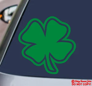 FOUR-LEAF CLOVER Vinyl Decal Sticker Window Bumper Lucky 4 Shamrock Symbol Irish - Picture 1 of 3