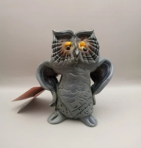 Foxfire Candles 1986 Gray Owl Detailed Molded Handmade Candle Renaissance 4" - Picture 1 of 2