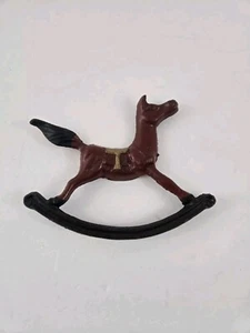 Vintage Cast Iron Rocking Horse Rustic 7x6" Metal - Picture 1 of 4