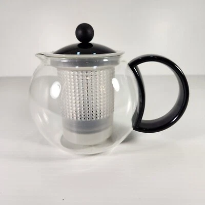 BODUM ASSAM Negro Mango Tapa Plástico Transparente Cesta de Té Prensa Francesa Tetera 2 Tazas Foto 1 de 4