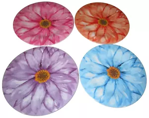 Blume Dessert Melamin Teller ~ 4er Set ~ 0,51" Höhe x 8,94" Breite x 8,94" Tiefe - Bild 1 von 2
