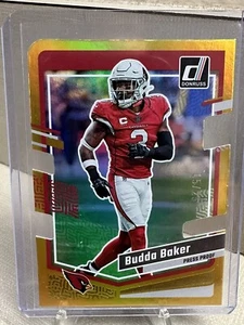 2023 Donruss Budda Baker Gold Parallel Die-cut Press Proof 15/25 Cardinals - Bild 1 von 2